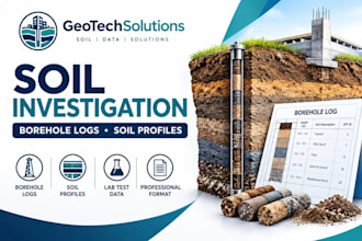 prepare soil investigation reports, borehole logs and soil profiles