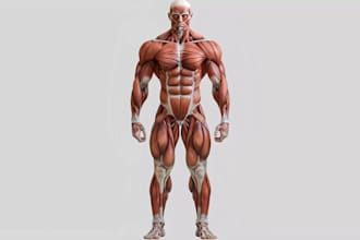 create 3d muscle anatomy and activation animations
