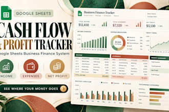 build a google sheets monthly cash flow, income, expense and profit tracker