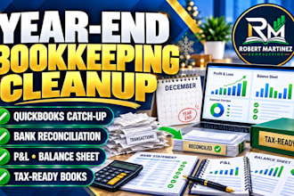 do year end bookkeeping cleanup, catch up and bank reconciliation in xero or qbo