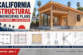 do california residential permit plans with foundation, framing and seismic