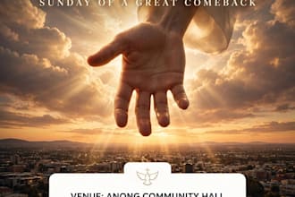 design modern church flyer, sunday service flyer, church event flyer