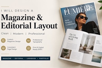 design a clean modern magazine and editorial layout