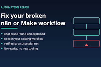 fix a broken n8n or make automation workflow