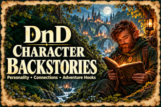write your dnd character backstory, adventure and hooks