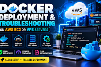dockerize applications and fix docker deployment issues on AWS and vps servers