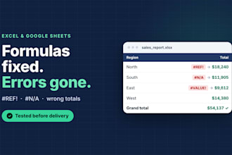 fix excel and google sheets formulas, errors, and broken spreadsheets