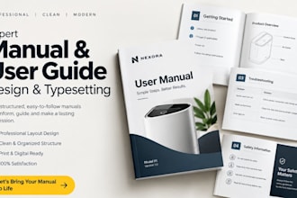 design product user guide, instruction manual, illustrated assembly instructions