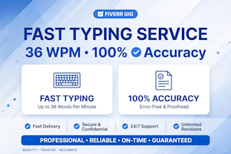 do fast data entry and typing with 36 wpm speed