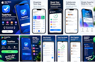 design converting app store play store screenshot ios android mobile app graphic
