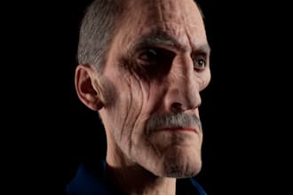 create realistic 3d head sculpt,3d face model figurine portrait,scan cleanup