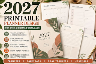 2027 digital planner etsy planner pdf template calendar printable planner