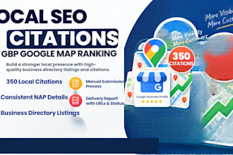 do 350 local seo citations for gbp google map ranking