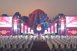 design and render a 3d event stage