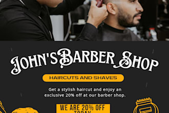 design modern barber shop flyer, barbershop poster and salon flyer