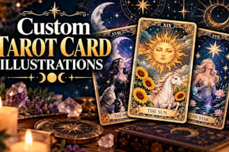 design custom tarot card illustrations