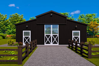 create 3d interior and exterior renders for your barndominium