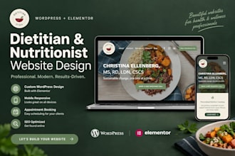 design a wordpress dietitian nutritionist and nutrition coach website