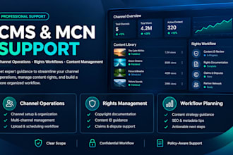 provide youtube cms and mcn support for content owners