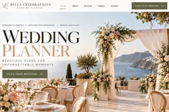 design wix wedding planner website destination wedding wix bridal boutique site