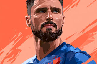 draw avatar cartoon caricature football or sport player