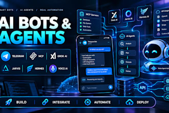 build telegram bots, mcp servers, grok ai, jarvis ai, grok bot, hermes ai agent