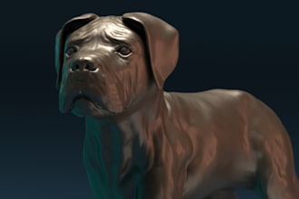 sculpt realistic 3d dog model,pet statue,3d figurine character bust stl 3d print