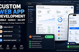 develop custom bubble web app, base44 app, fix base44 app, build base44 web app