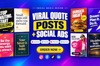 design viral quote posts, social ads, tiktok covers, and reels covers for brands