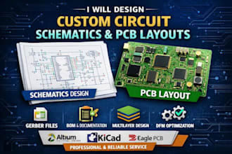 design professional pcb layout, schematic and gerber files