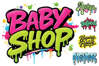 design a graffiti logo with real spray paint textures