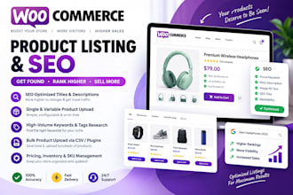 do woocommerce product listing and product upload with SEO