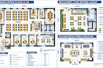 design space optimized commercial office layouts and retail floor plans