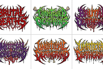 create brutal death slam goregrind and deathgrind lettering