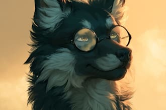 create unique furry character art in my art style