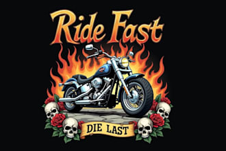 do vintage motorcycle logo design for tshirt