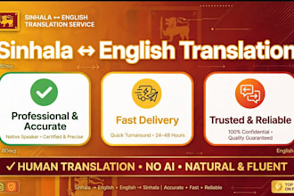 accurately translate sinhala to english and english to sinhala