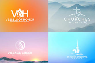 design unique minimalist church logo and full brand identity kit