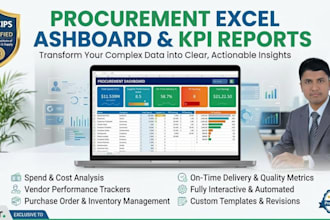 create automated excel dashboards and KPI reports for procurement