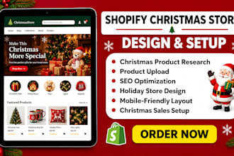 design a christmas shopify store and dropshipping website