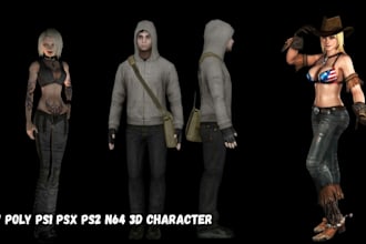 model retro low poly 3d character stylized 3d low poly model ps1 ps2 n64 psx