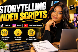 write storytelling and educational scripts for tiktok, reels and shorts