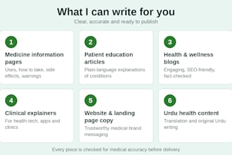 write accurate medical and health content as a doctor
