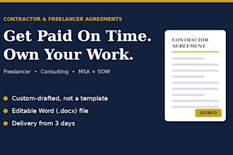 draft an independent contractor or freelancer agreement