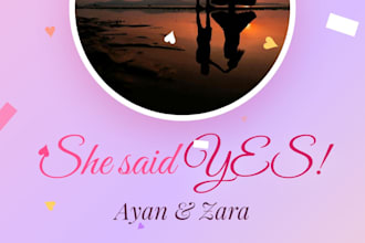 create a romantic anniversary and proposal website for coupl