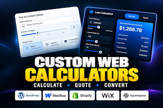 build custom web calculator pricing tool and quote estimator