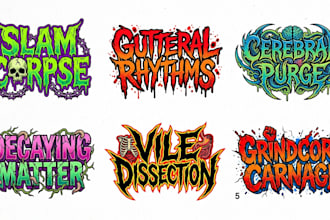 create slam, brutal death, goregrind and grindcore band logo
