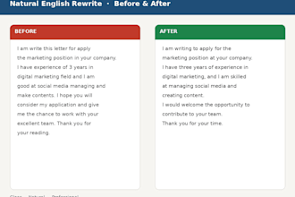 edit your english into clear, natural english for korean speakers