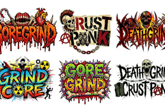 do deathgrind, grindcore, goregrind crust punk lettering