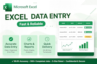 fast typing data entry create chat and excel to pdf